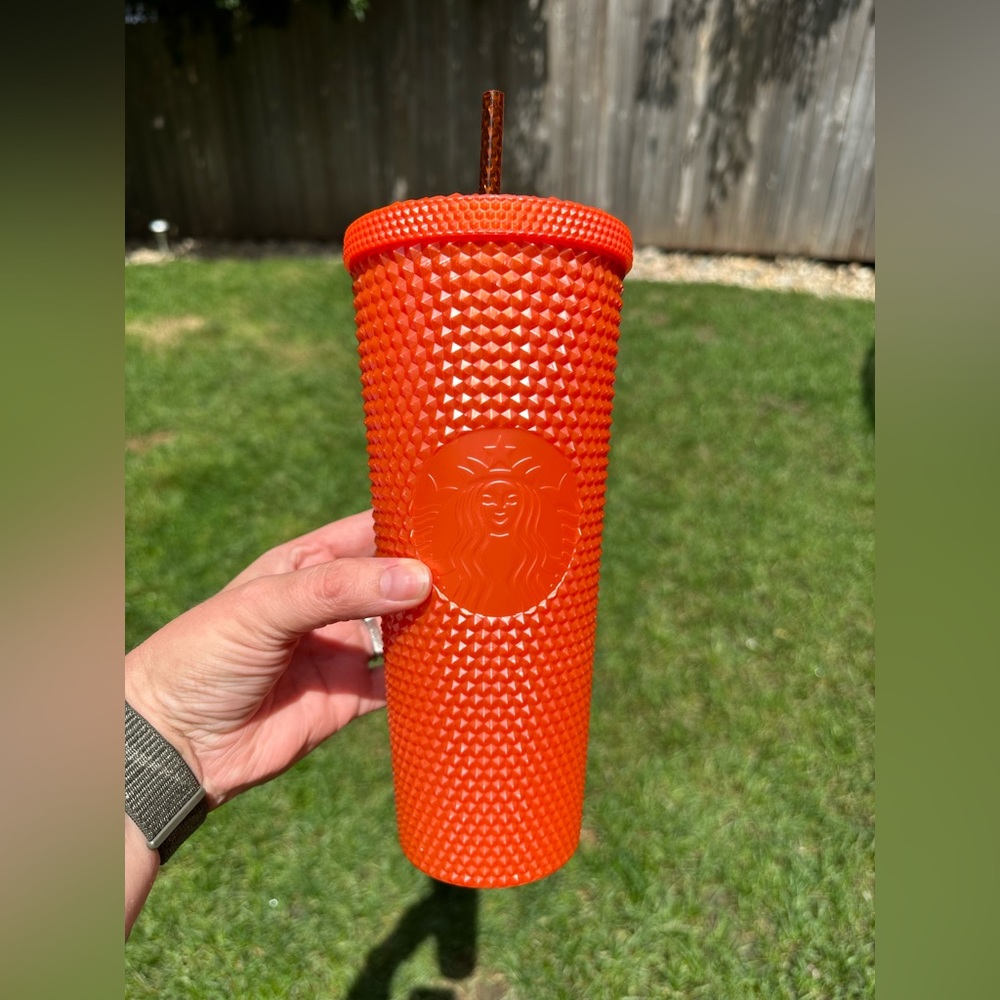 Metallic Orange Studded Tumbler